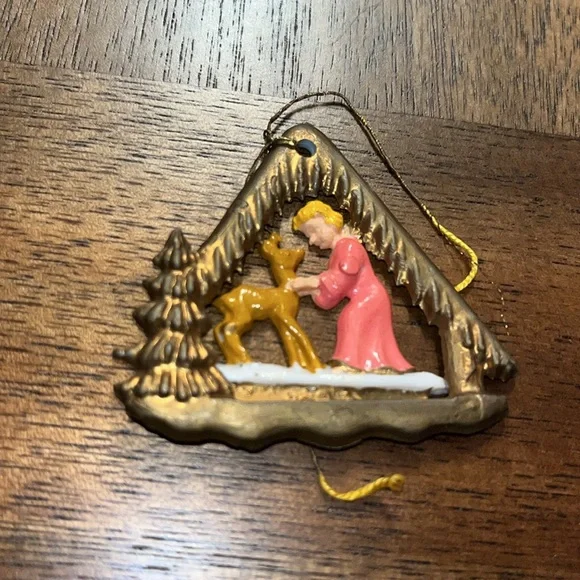 5 Vintage ornaments ItalianDiorama Christmas Made in Italy ( 1950s)